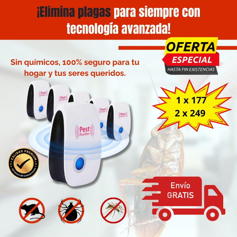 Repelente Ultrasónico de Plagas Amigable para Niños y Mascotas