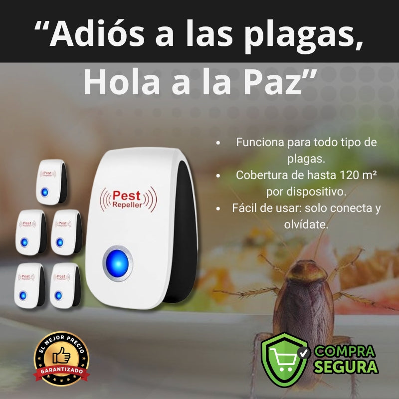 Repelente Ultrasónico de Plagas Amigable para Niños y Mascotas