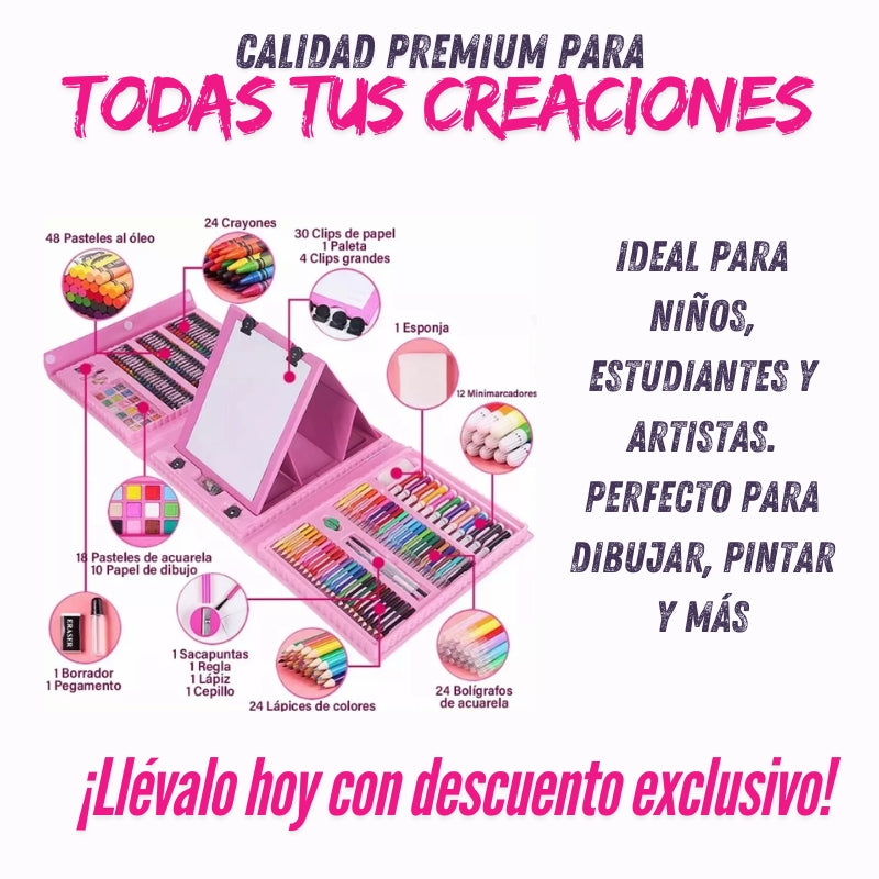 Mega set de arte de 208 piezas