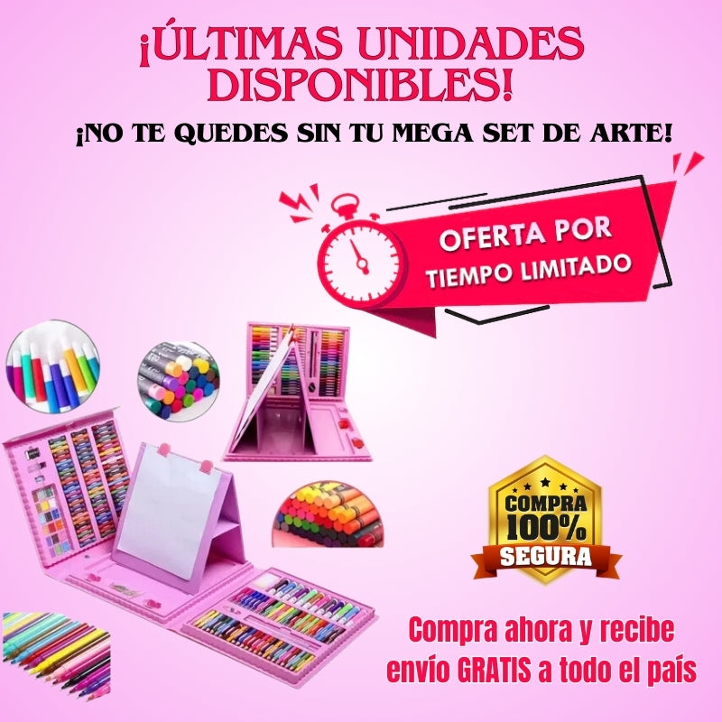 Mega set de arte de 208 piezas
