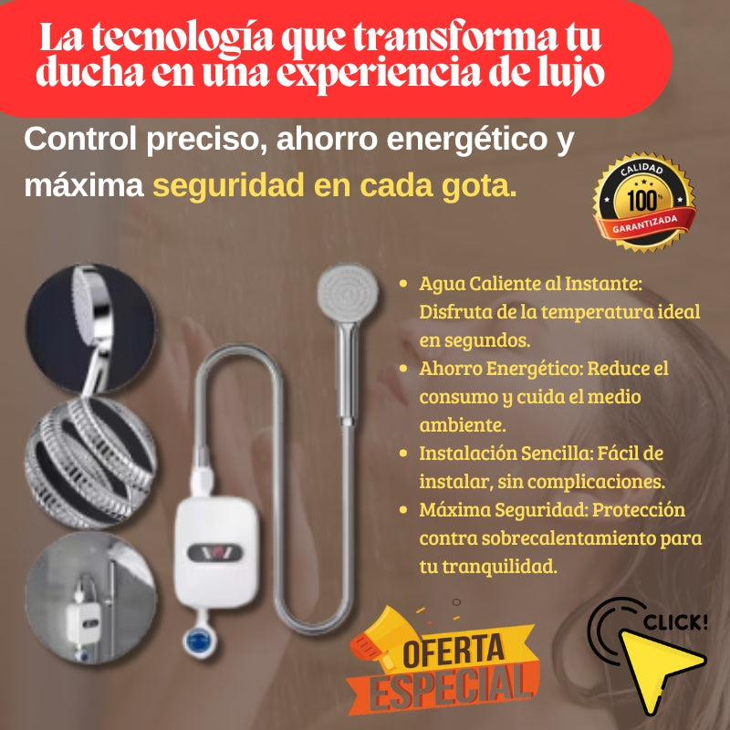 Ducha con Calentador de Agua Termostático