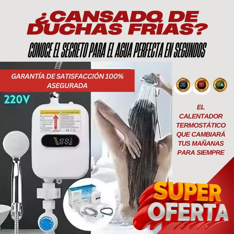 Ducha con Calentador de Agua Termostático