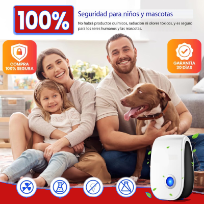 Repelente Ultrasónico de Control de Plagas en Interiores