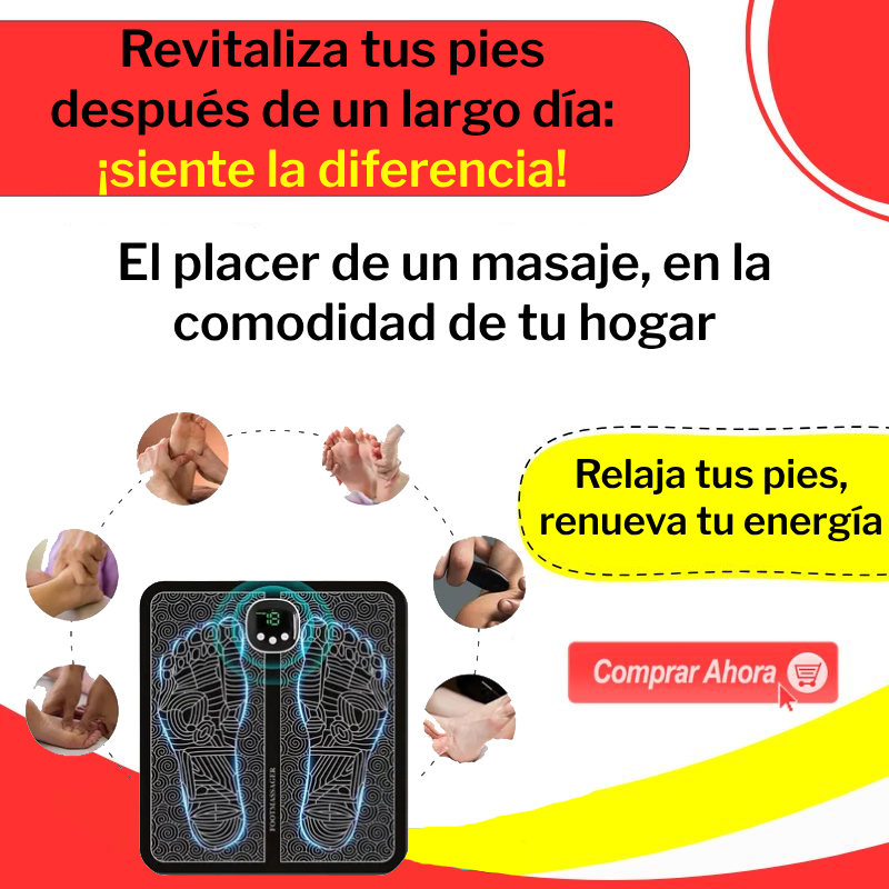 Alfombra eléctrica para masajear piernas y pies