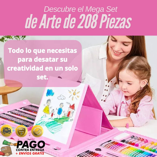 Mega set de arte de 208 piezas