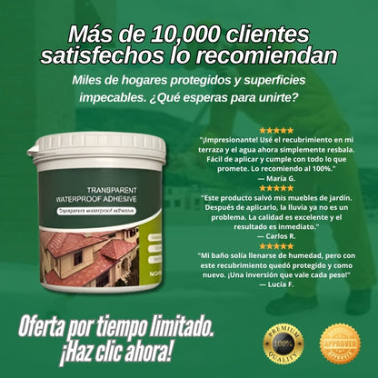 Líquido de sellado transparente resistente al agua